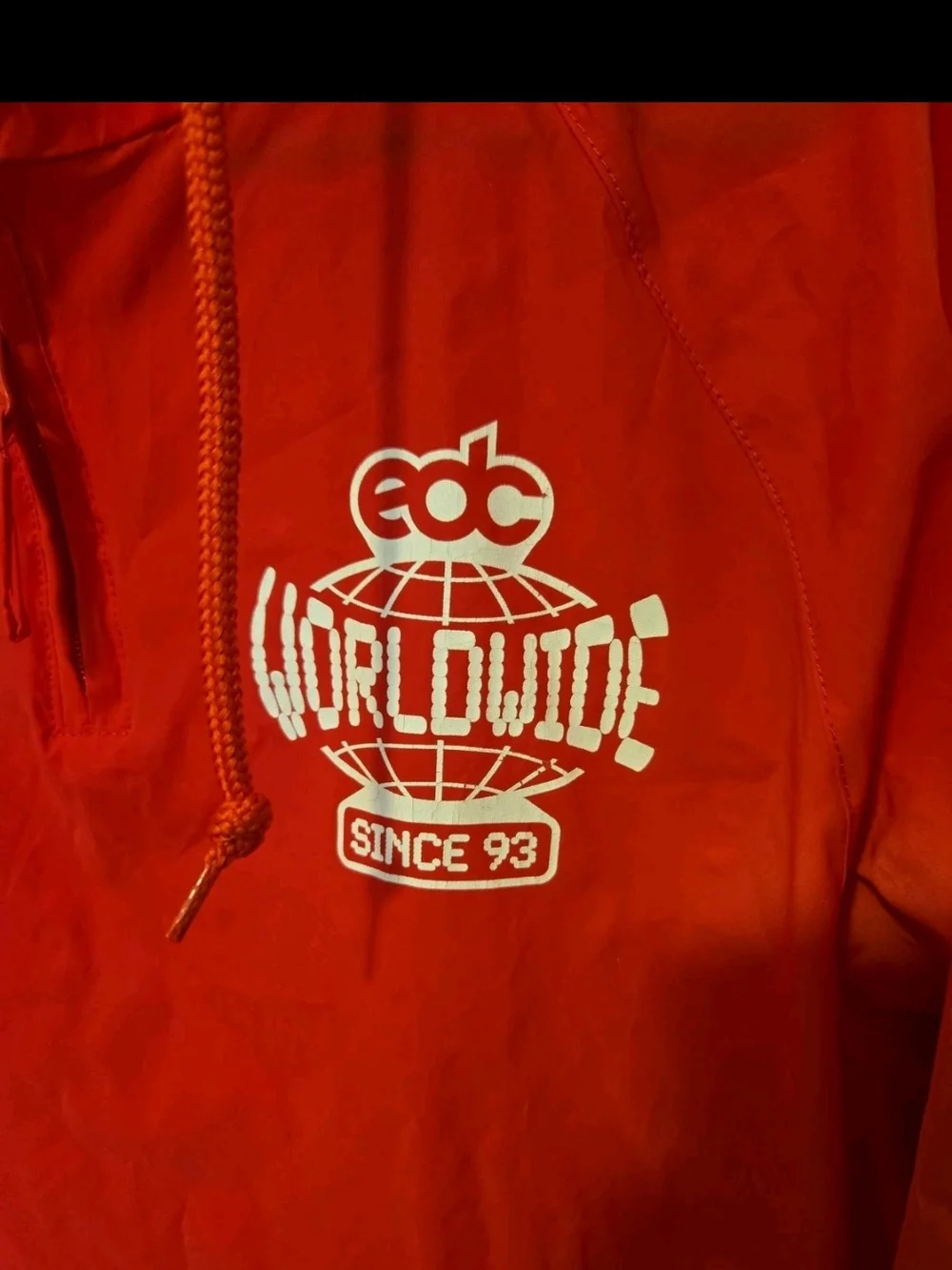 EDC Electri daisy Carnival MED Red Hooded Rain Anorak,insomniac,xlnt.